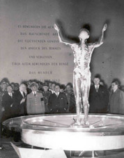 Officials at a health exhibition developed by the Nazi-controlled German Hygiene Museum, Dresden, 1935.