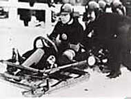 Philippe de Rothschild, a Jewish bobsledder from France, decided to boycott the 1936 Winter Games held in Garmisch-Partenkirchen. St. Moritz, Switzerland. 1928.