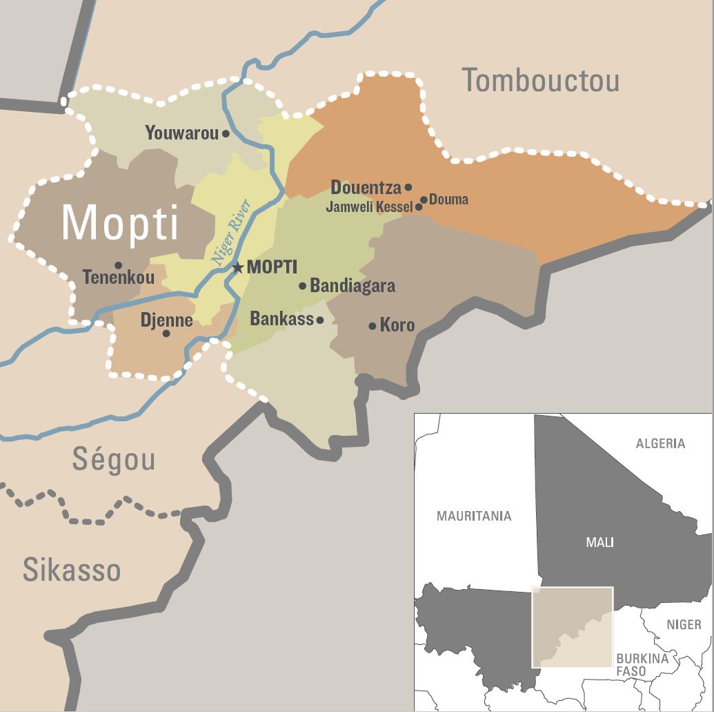 Map of Mopti, central Mali