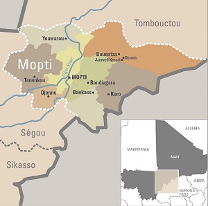 Map of Mopti, central Mali