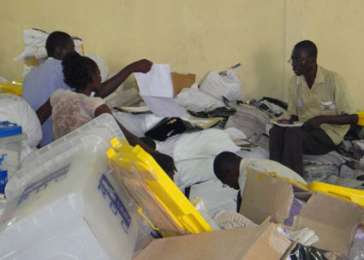 Vote counting in Kinshasa. December 2, 2011. 