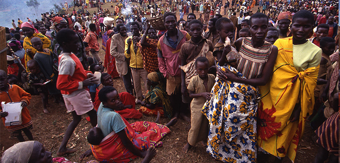 Burundian refugees fled to Rwanda following the assassination of their country’s president, Melchior Ndadaye, in October 1993.