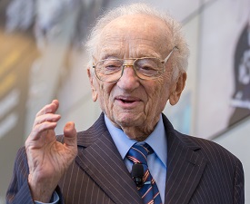 Museum director Sara J. Bloomfield and ICC Prosecutor Fatou Bensouda joined Ben Ferencz, the last surviving Nuremberg prosecutor, to launch the Museum's Ferencz International Justice Initiative.