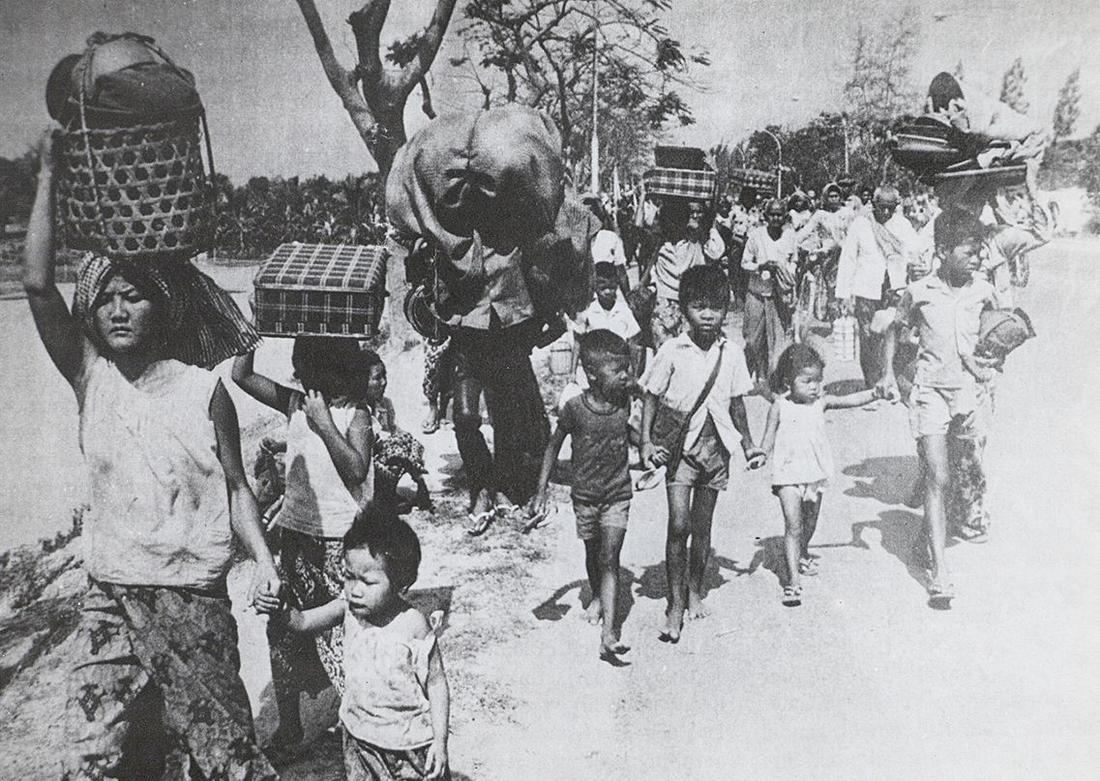 The Khmer Rouge assume control of Phnom Penh and begin forcing its residents into the countryside. 