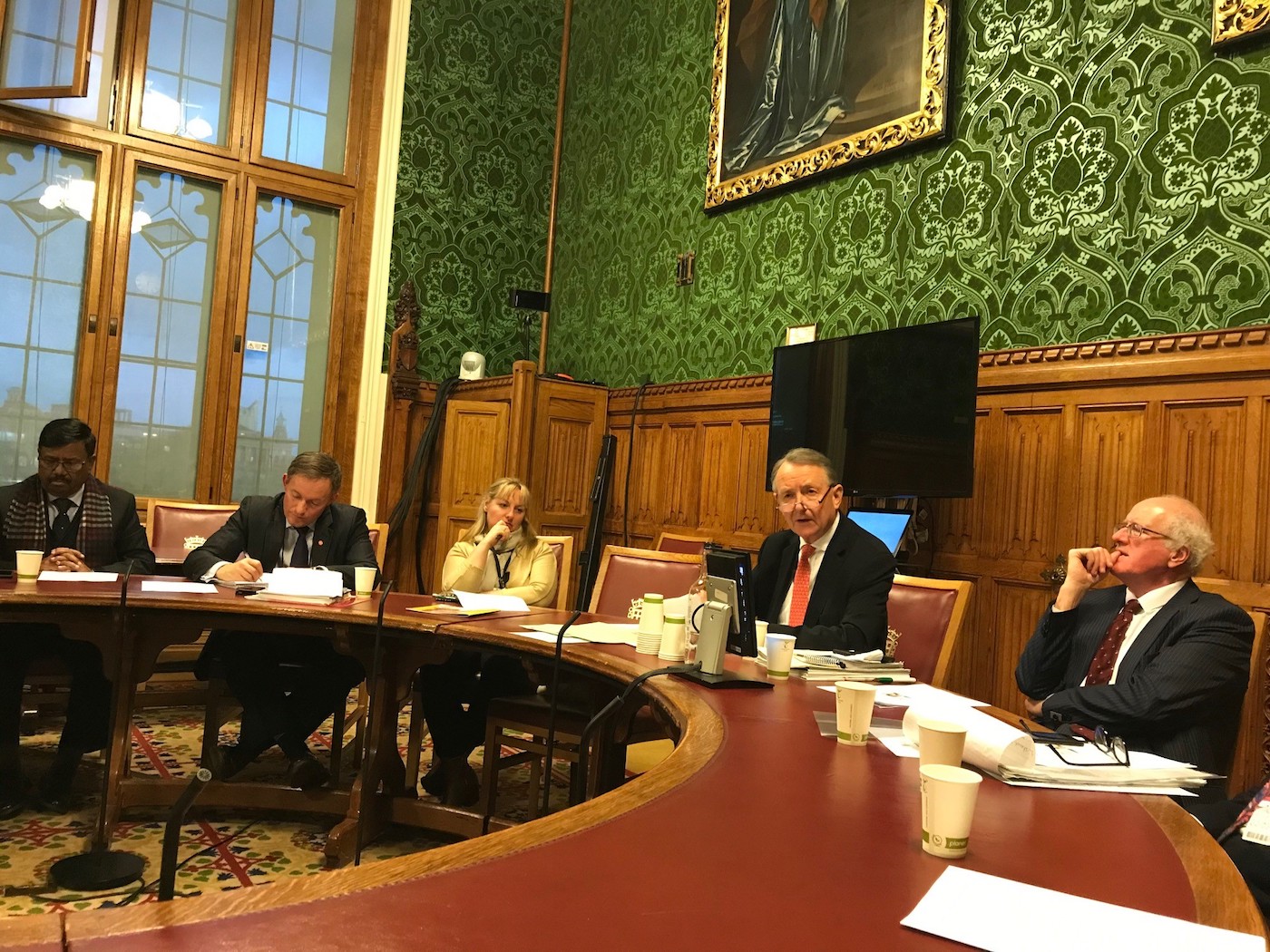 David (Lord) Alton chairing an evidence taking session at the House of Lords on the plight of Uyghurs and the framing of more effective responses to the crime of genocide.