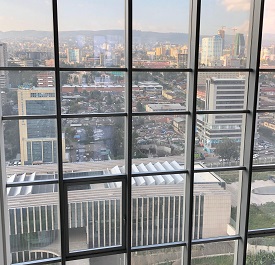 Addis Ababa as seen out the window of the African Union offices in October 2019.