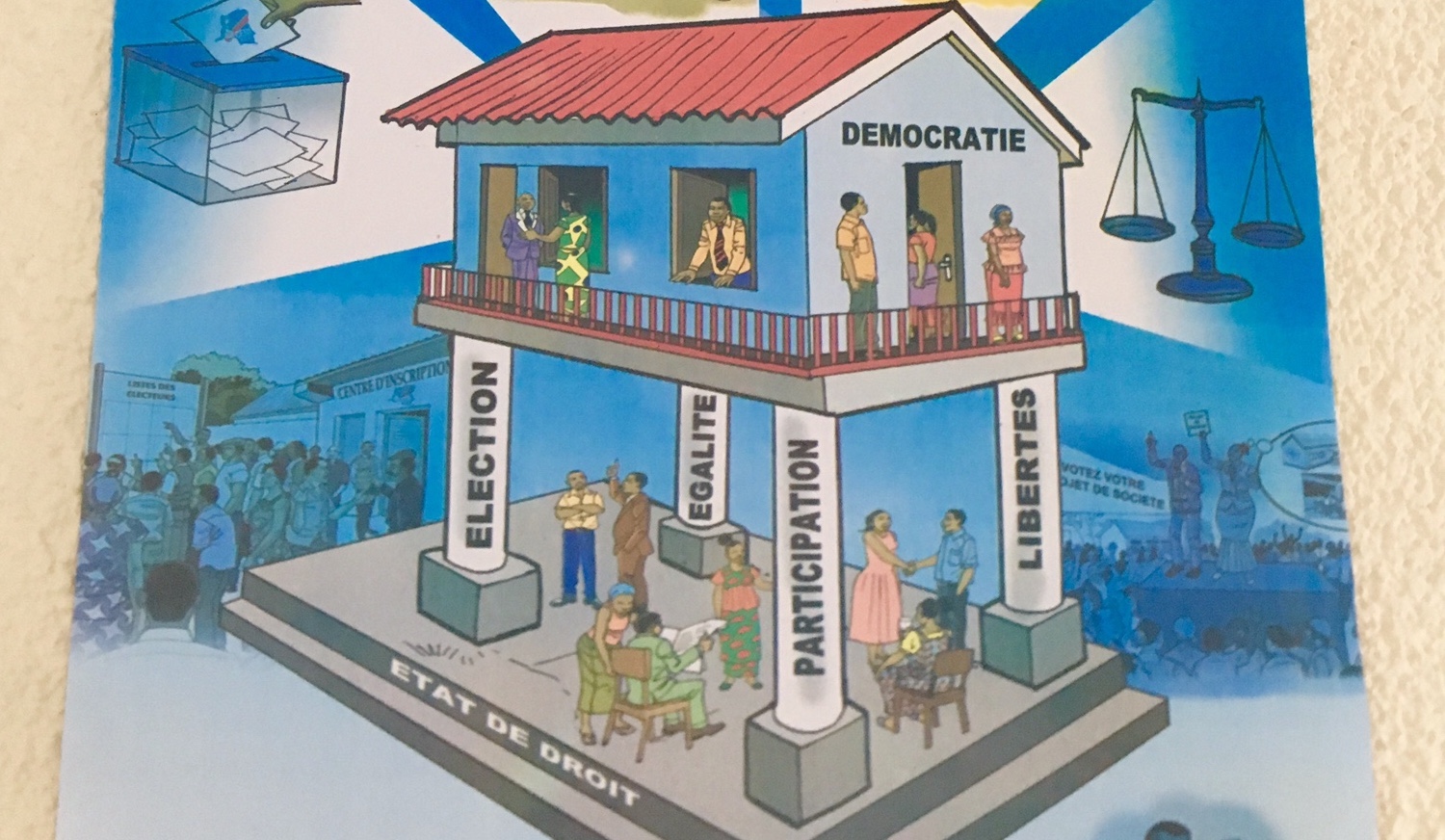 “Pillars of Democracy” poster from DRC’s 2018 electoral period.