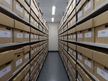 Inside an International Residual Mechanisms for Criminal Tribunals archives repository in The Hague.