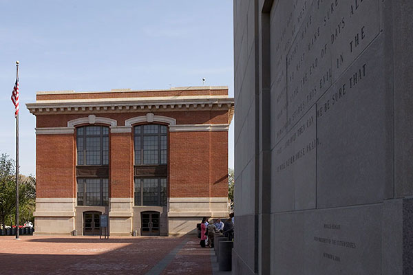 An exterior wall of the Museum