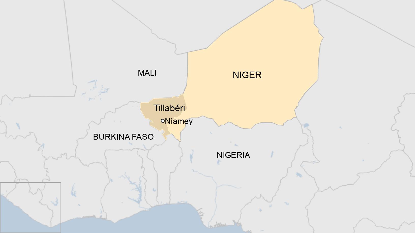 Map of Tillabery Region, Niger.