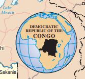 Map of the Democratic Republic of Congo