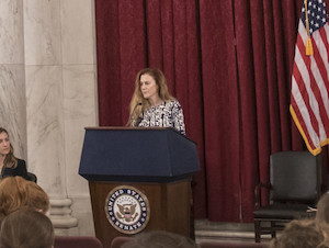 Naomi Kikoler, Director of the Museum's Simon-Skjodt Center for the Prevention of Genocide, delivers remarks.