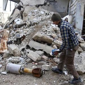 Air strikes pound Syria's last rebel strongholds, gas chokes civilians.