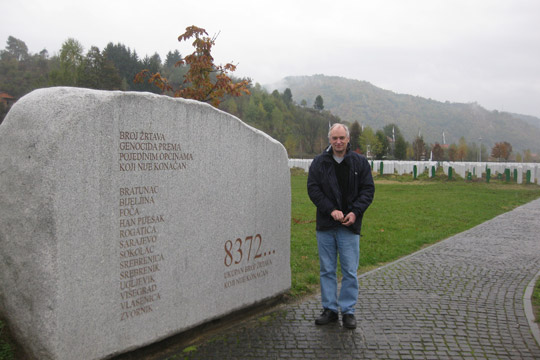 Michael Dobbs at Srebrenica-Potočari Memorial and Cemetery for the Victims of the 1995 Genocide.