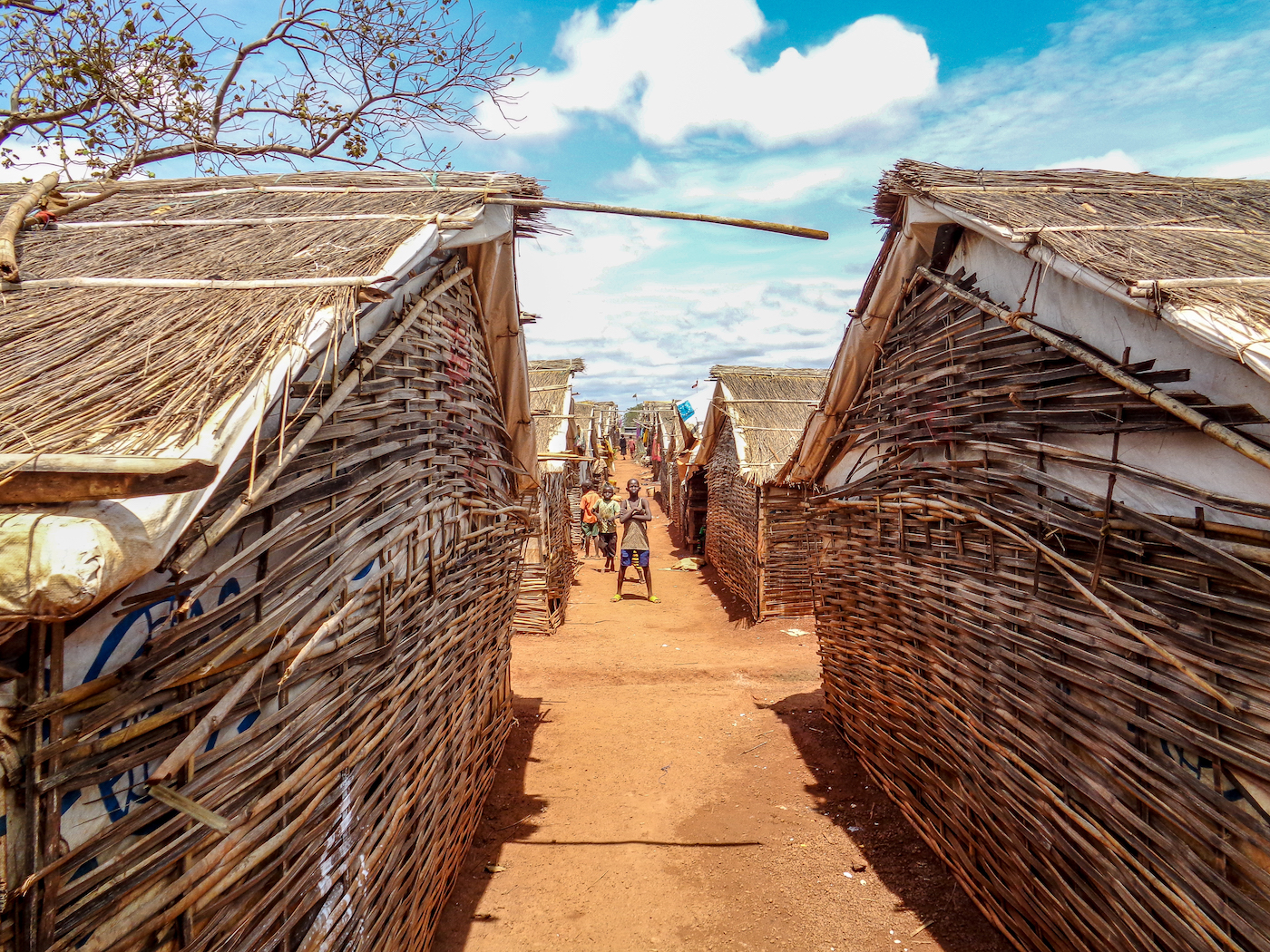 View of shelters in Wau Protection of Civilians site Adjacent Area, South Sudan, in 2018.