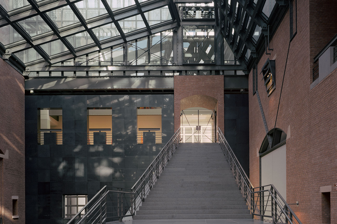 An interior view of the Museum, showcasing a staircase