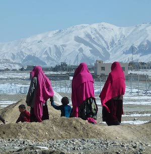 Women and children are pictured on their way to a winter-time wedding in Bamyan, Afghanistan. February 16, 2012